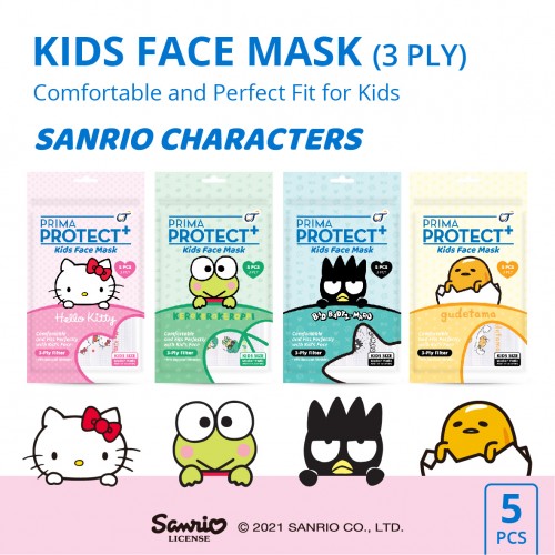 PRIMA PROTECT+ Kids Face Mask SANRIO CHARACTERS - Pack (isi 5 pcs)