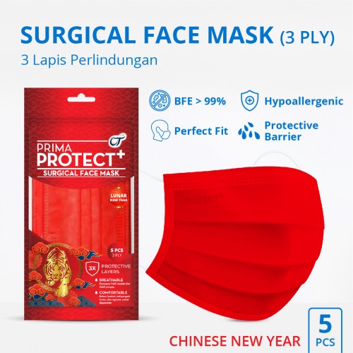 Prima Protect+ Surgical Face Mask Chinese New Year Edition (Isi 5pcs)
