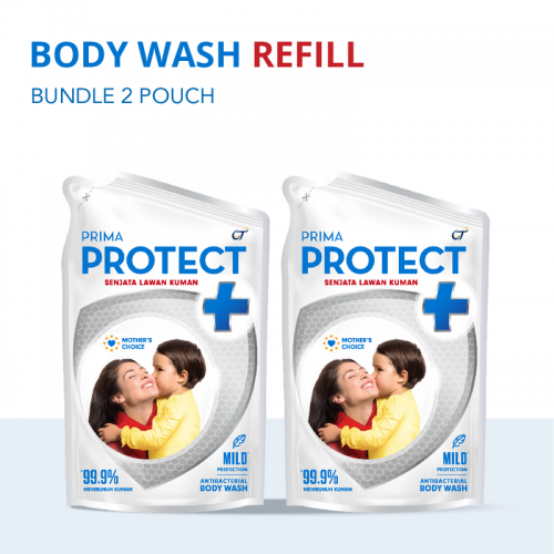 PRIMA PROTECT+ Antibacterial Body Wash Mild 450ML REFILL - Bundle 2 Pcs