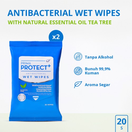Prima Protect+ Antibacterial Wet Wipes 20" - Bundle 2 Pcs