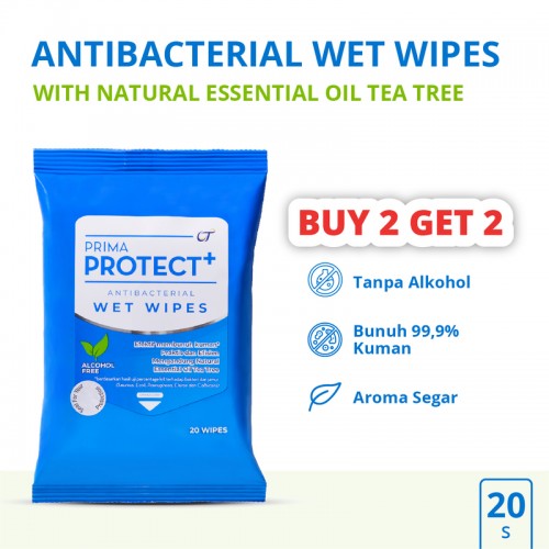 BUY 2 FREE 2 - Antibacterial Wet Wipes 20s