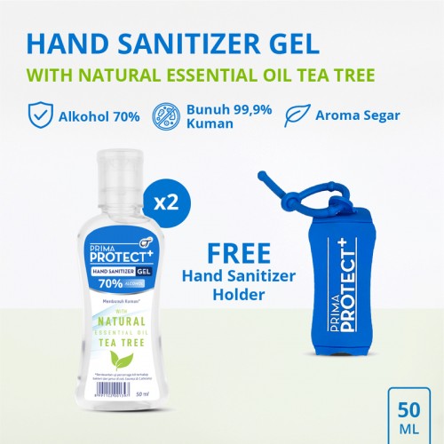 PRIMA PROTECT+ Hand Sanitizer Gel 50ml - Tea Tree (Bundle 2 Pcs)