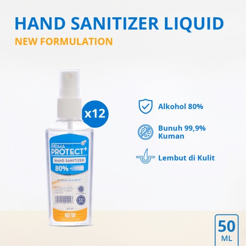PRIMA PROTECT+ Hand Sanitizer New Formulation 50ml - Bundle 12 Pcs