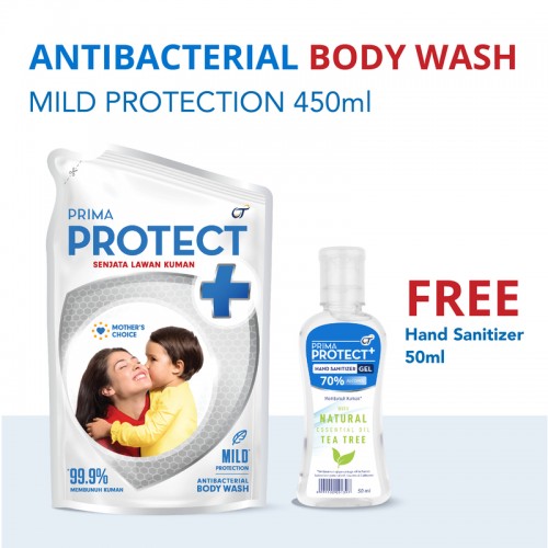 PRIMA PROTECT+ Sabun Antibakteri MILD Protection FREE Hand Sanitizer