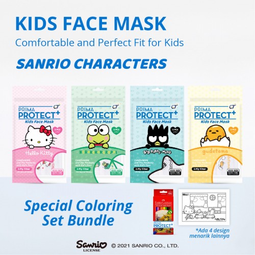 PRIMA PROTECT+ Kids Face Mask SANRIO CHARACTERS - Bundle 4 Pack