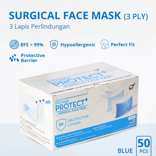 PRIMA PROTECT+ Surgical Face Mask (1 Box isi 50 pcs) - 3ply