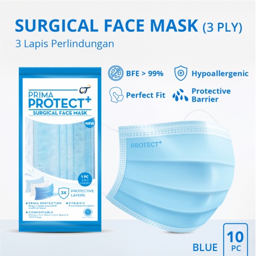 PRIMA PROTECT+ Surgical Face Mask (1 Renceng isi 10 Pcs)